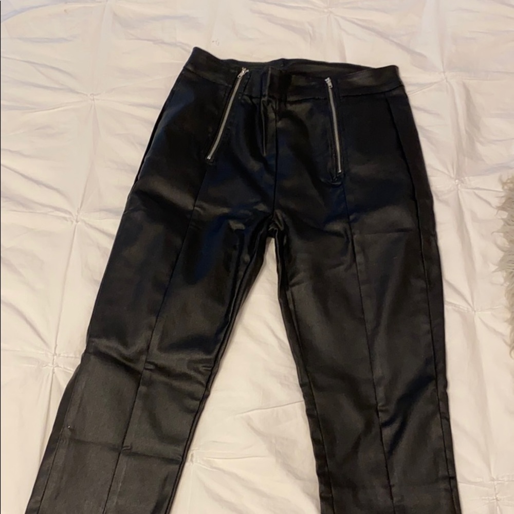 Pleather high waisted pants